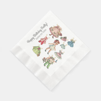 Ihr Name und Ihre Nachricht Vintage Puppenstufe Pa Serviette