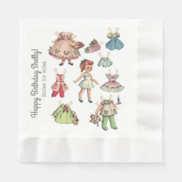 Ihr Name und Ihre Nachricht Vintage Puppenstufe Pa Serviette