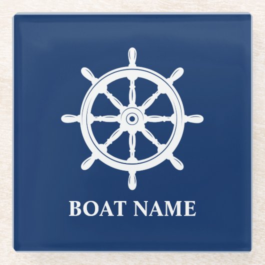 Ihr Name und Ihre Schiffe Radhütte Glasuntersetzer (Vorderseite)