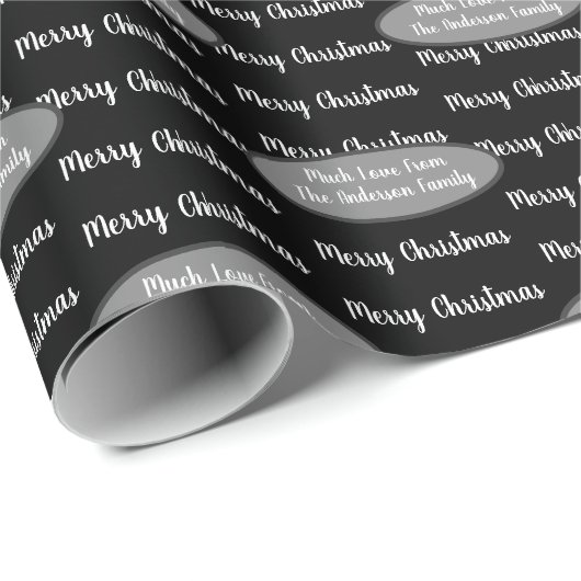 Ihr Name und Ihre Urlaubsmeldung Retro Weihnachten Geschenkpapier (Rolleneckpunkt)