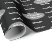 Ihr Name und Ihre Urlaubsnachricht Retro Weihnacht Geschenkpapier (Rolleneckpunkt)