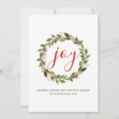 Ihr Name und Jahr | Christmas Joy Watercolor Wreat Mitteilungskarte (Vorderseite)