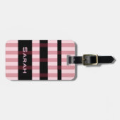 Ihr Name und moderne Webereppchen Mauve & Pink Gepäckanhänger (Vorderseite horizontal)