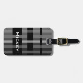 Ihr Name und moderne Webstreifen Gepäckanhänger (Vorderseite horizontal)