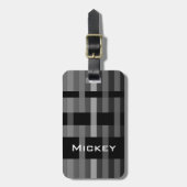 Ihr Name und moderne Webstreifen Gepäckanhänger (Vorderseite vertikal)