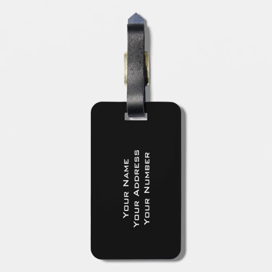 Ihr Name und moderne Webstreifen Gepäckanhänger (Rückseite vertikal)