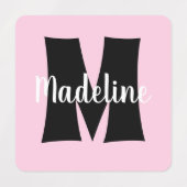 Ihr Name und Monogramm - Farbhintergrund Etiketten (Design 1)