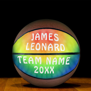 Ihr Name und Team Gefärbte Krawatte Personalisiert Basketball