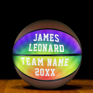 Ihr Name und Team Gefärbte Krawatte Personalisiert Basketball