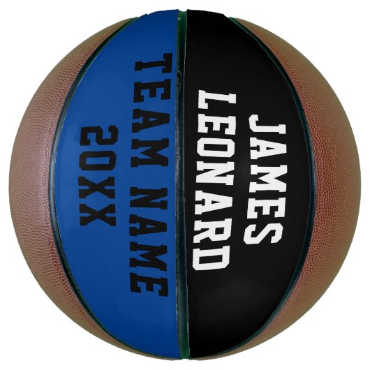 Ihr Name und Teamfarben Personalisiert Basketball (Vertikal)