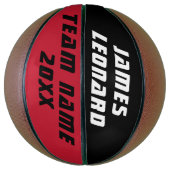 Ihr Name und Teamfarben Personalisiert Basketball (Vertikal)
