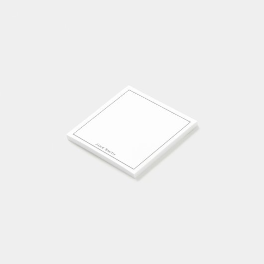 Ihr Name Unternehmen Minimalistisch grau/weiß Post-it Klebezettel (angewinkelt)