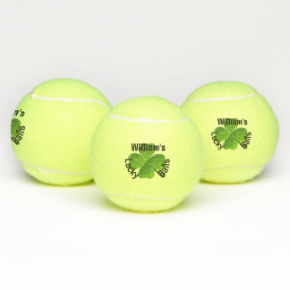 Ihr Name Vierblättriges Kleeblatt Glück Tennisbälle