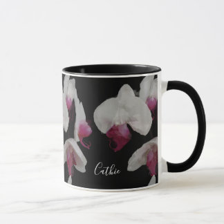 Ihr Name Wasserfarbe Orchids Tasse