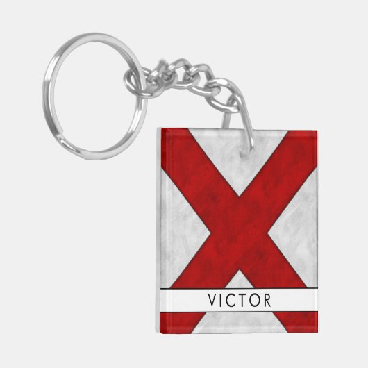 Ihr Name + Wasserzeichen / Victor Schlüsselanhänger (Vorderseite links)