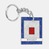 Ihr Name + Wasserzeichen W Whiskey Schlüsselanhänger (Vorderseite links)
