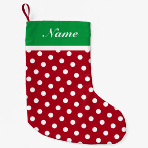 Ihr Name Weihnachts-Strumpf mit Punkten Kleiner Weihnachtsstrumpf