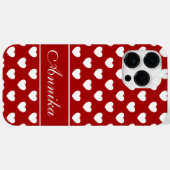Ihr Name, weiße Herzen auf rot Case-Mate iPhone Hülle (Rückseite (Horizontal))