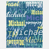 Ihr Name wiederholt sich, benutzerdefinierte Farbe Fleecedecke (Vorderseite)