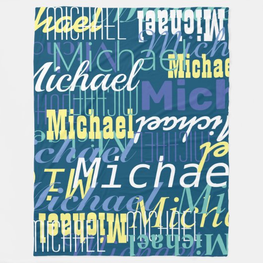 Ihr Name wiederholt sich, benutzerdefinierte Farbe Fleecedecke (Vorderseite)