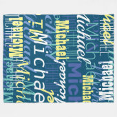 Ihr Name wiederholt sich, benutzerdefinierte Farbe Fleecedecke (Vorderseite (Horizontal))