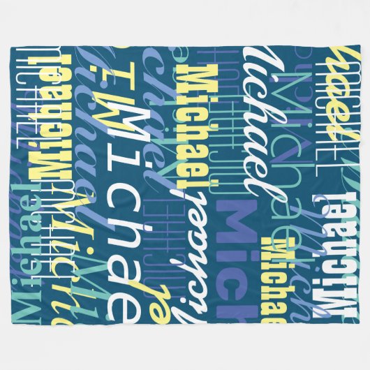 Ihr Name wiederholt sich, benutzerdefinierte Farbe Fleecedecke (Vorderseite (Horizontal))