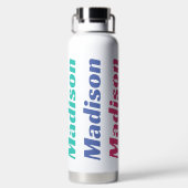 Ihr Name wiederholt sich in Farben Trinkflasche (Rückseite)