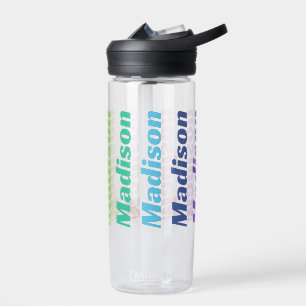 Ihr Name wiederholt sich in Farben Trinkflasche