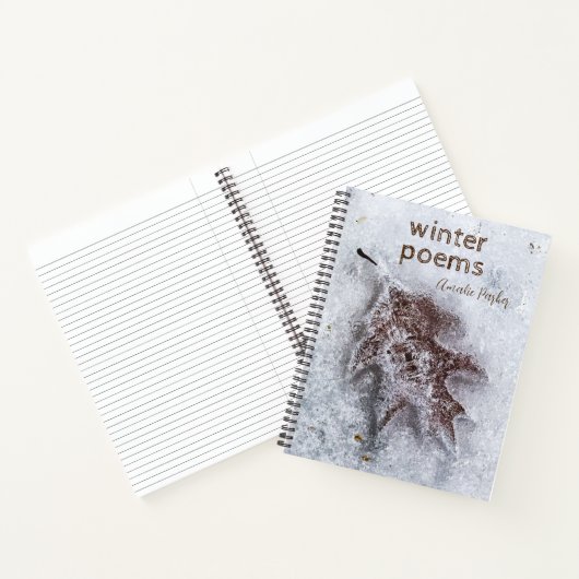 Ihr Name Winter Oak Leaf im EisNotebook Notizblock (Innenseite)