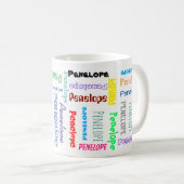 Ihr Name Word Cloud Fun Schriftart Typografie Kaffeetasse (VorderseiteRechts)