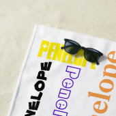 Ihr Name Word Cloud Fun Schriftart Typografie Strandtuch (Beispiel)