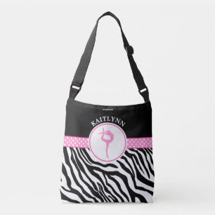 Ihr Name Zebra Print Gymnastik in Pink Tragetaschen Mit Langen Trägern