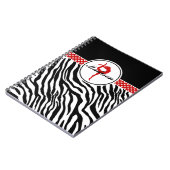 Ihr Name Zebra Print Gymnastik mit roten Details Notizblock (Linke Seite)