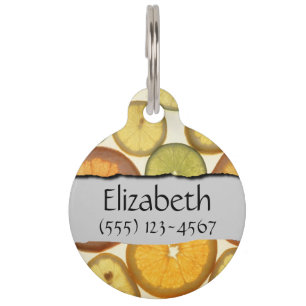 Ihr Name - Zitronen-, Orange und Limonescheiben - Haustiermarke