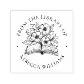 Ihr Namenbuch und Blume "Aus der Bibliothek" Permastempel (Design)
