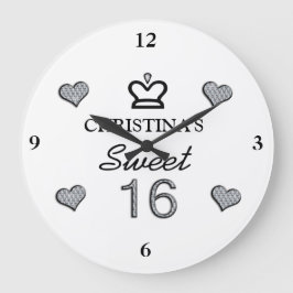 Ihr Namens16. Geburtstag in den Diamanten Große Wanduhr