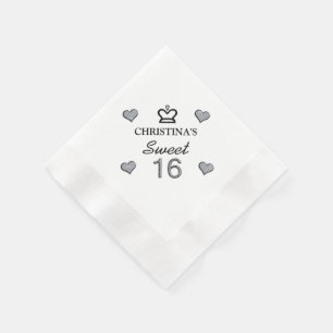 Ihr Namens16. Geburtstag in den Diamanten Serviette