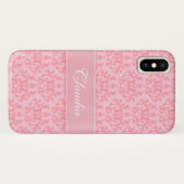 "Ihr Namens" Damast hellrosa iphone Fall Case-Mate iPhone Hülle (Rückseite (Horizontal))