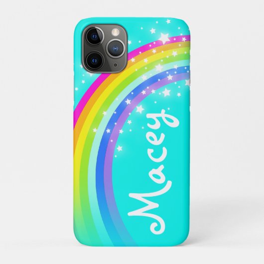 "Ihr Namens" (Regenbogenaqua iphone Fall des Case-Mate iPhone Hülle (Rückseite)