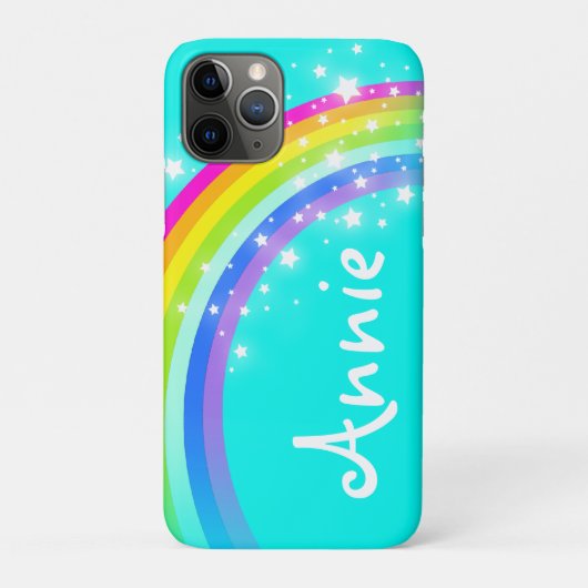 "Ihr Namens" (Regenbogenaqua-iPod-Kasten des Case-Mate iPhone Hülle (Rückseite)