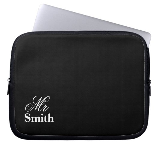 Ihr Namensherr Smith Black Laptopschutzhülle (Vorderseite)