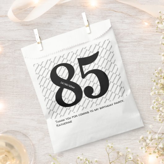 Ihr Namensmuster fett schwarzes Alter 85 Nummer Da Geschenktütchen (Ausgeschnitten)