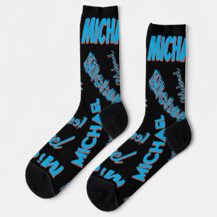 Ihr Namensmuster-Monogramm blau rot schwarze Farbe Socken