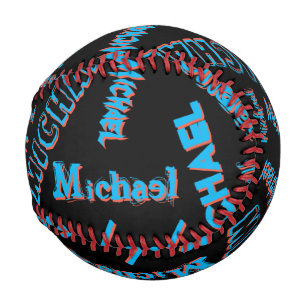 Ihr Namensmuster monogramm blaue schwarze Farbe Baseball