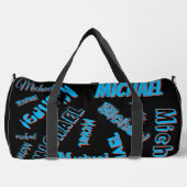 Ihr Namensmuster monogramm blaue schwarze Farbe Duffle Bag (Vorderseite)
