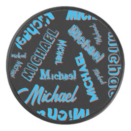 Ihr Namensmuster monogramm blaue schwarze Farbe Eishockey Puck