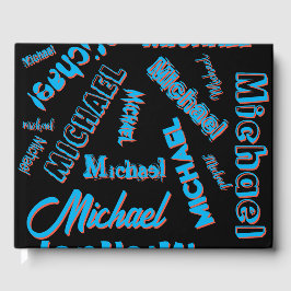 Ihr Namensmuster monogramm blaue schwarze Farbe Gästebuch