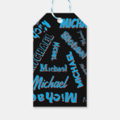Ihr Namensmuster monogramm blaue schwarze Farbe Geschenkanhänger (Vorderseite)