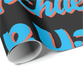Ihr Namensmuster monogramm blaue schwarze Farbe Geschenkpapier (Rolleneckpunkt)