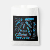 Ihr Namensmuster monogramm blaue schwarze Farbe Geschenktütchen (Vorderseite)